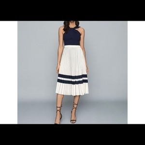 COPY - REISS Annabelle Stripe Panel Pleated Midi …